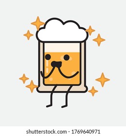 An illustration of Cute Beer Vector Character 