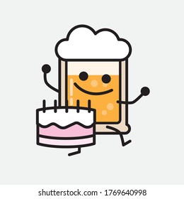 An illustration of Cute Beer Vector Character 