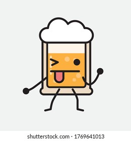 Ilustración del carácter de vector de cerveza 