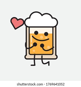 Ilustración del carácter de vector de cerveza 