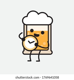 An illustration of Cute Beer Vector Character 