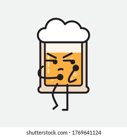 An illustration of Cute Beer Vector Character 