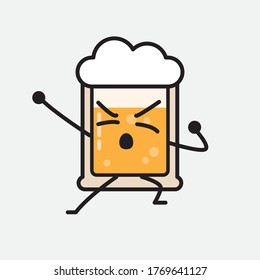 Ilustración del carácter de vector de cerveza 