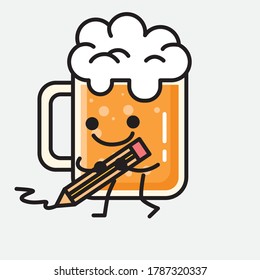 An illustration of Cute Beer Vector Character