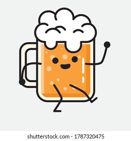 Illustration Cute Beer Vector Character Stock Vector (Royalty Free ...