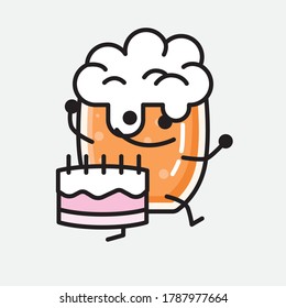 An illustration of Cute Beer Vector Character