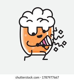 Ilustración del carácter de vector de cerveza