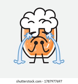 Ilustración del carácter de vector de cerveza