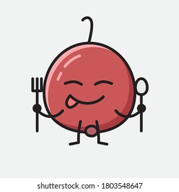 An illustration of Cute Berry Fruit  Vector Character