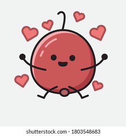 An illustration of Cute Berry Fruit  Vector Character