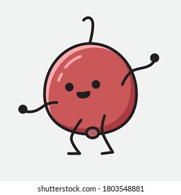 An illustration of Cute Berry Fruit  Vector Character