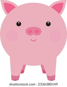 An illustration of a cute big-headed piglet