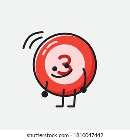 An illustration of Cute Billiard Ball Mascot Vector Character