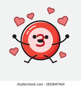 An illustration of Cute Billiard Ball Mascot Vector Character