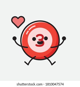 An illustration of Cute Billiard Ball Mascot Vector Character