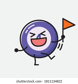 An illustration of Cute Billiard Ball Mascot Vector Character