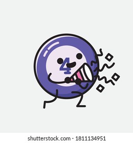 An illustration of Cute Billiard Ball Mascot Vector Character