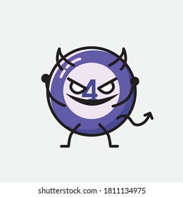 An illustration of Cute Billiard Ball Mascot Vector Character