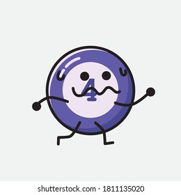 An illustration of Cute Billiard Ball Mascot Vector Character