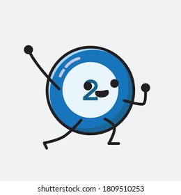 An illustration of Cute Billiard Ball Vector Character