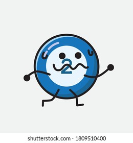 An illustration of Cute Billiard Ball Vector Character