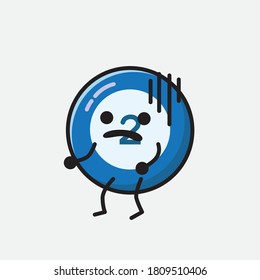 An illustration of Cute Billiard Ball Vector Character