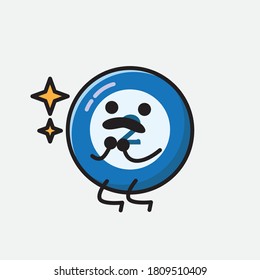 An illustration of Cute Billiard Ball Vector Character