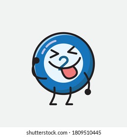 An illustration of Cute Billiard Ball Vector Character