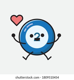 An illustration of Cute Billiard Ball Vector Character