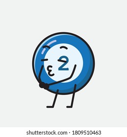 An illustration of Cute Billiard Ball Vector Character