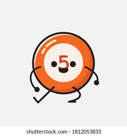 An illustration of Cute Billiard Ball  Vector Character 