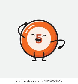 An illustration of Cute Billiard Ball  Vector Character 