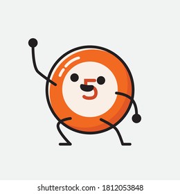 An illustration of Cute Billiard Ball  Vector Character 
