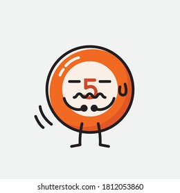 An illustration of Cute Billiard Ball  Vector Character 