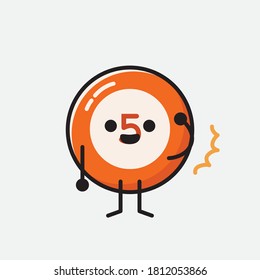 An illustration of Cute Billiard Ball  Vector Character 