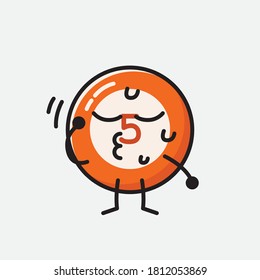 An illustration of Cute Billiard Ball  Vector Character 