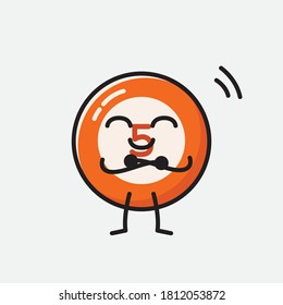 An illustration of Cute Billiard Ball  Vector Character 