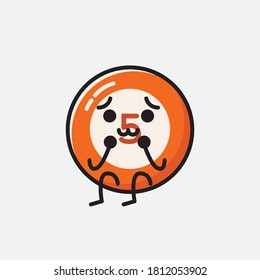 An illustration of Cute Billiard Ball  Vector Character 