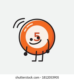 An illustration of Cute Billiard Ball  Vector Character 
