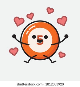 An illustration of Cute Billiard Ball  Vector Character 