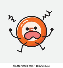 An illustration of Cute Billiard Ball  Vector Character 