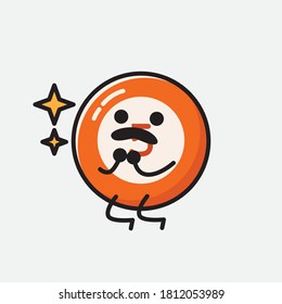 An illustration of Cute Billiard Ball  Vector Character 