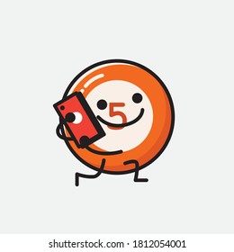 An illustration of Cute Billiard Ball  Vector Character 