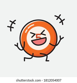 An illustration of Cute Billiard Ball  Vector Character 