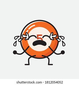 An illustration of Cute Billiard Ball  Vector Character 