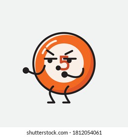 An illustration of Cute Billiard Ball  Vector Character 