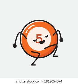 An illustration of Cute Billiard Ball  Vector Character 