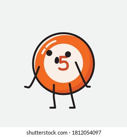 An illustration of Cute Billiard Ball  Vector Character 