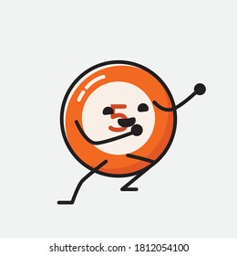 An illustration of Cute Billiard Ball  Vector Character 