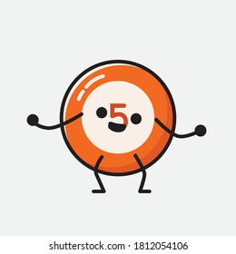 An illustration of Cute Billiard Ball  Vector Character 